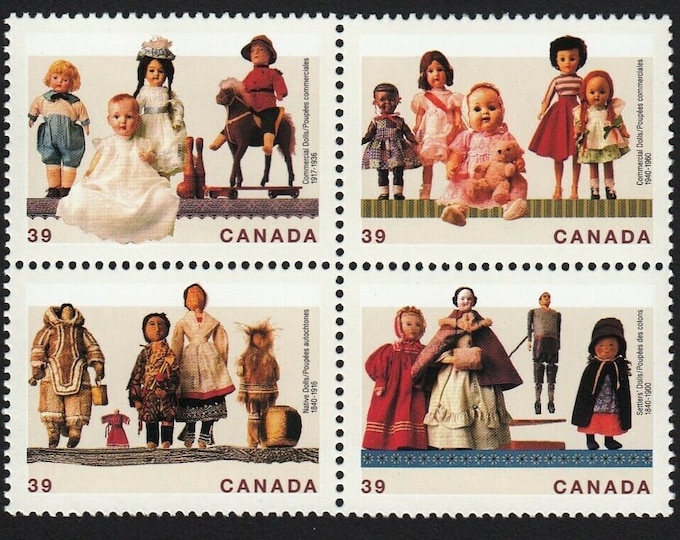 Dolls of Canada Block of Four Canada Postage Stamps