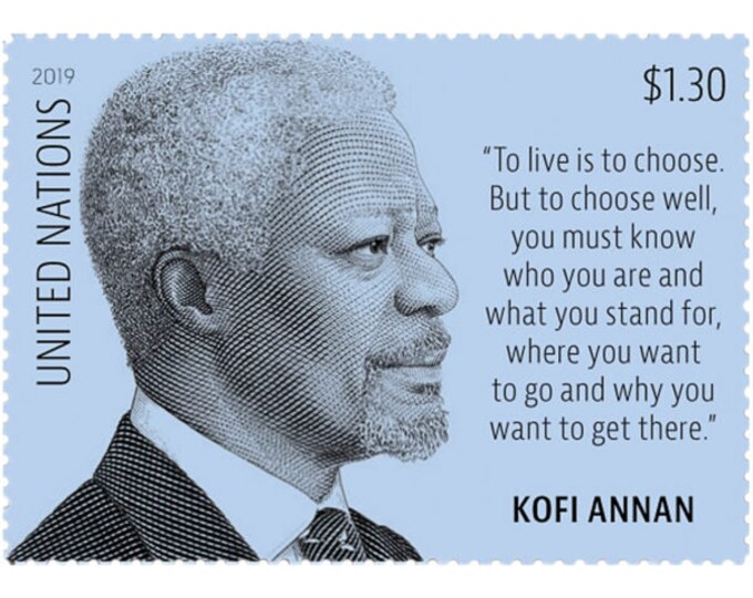 Kofi Annan United Nations New York Postage Stamp Mint Never Hinged