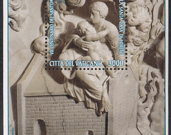 1995 Shrine of Loreto Vatican City Postage Stamp Souvenir Sheet Mint Never Hinged