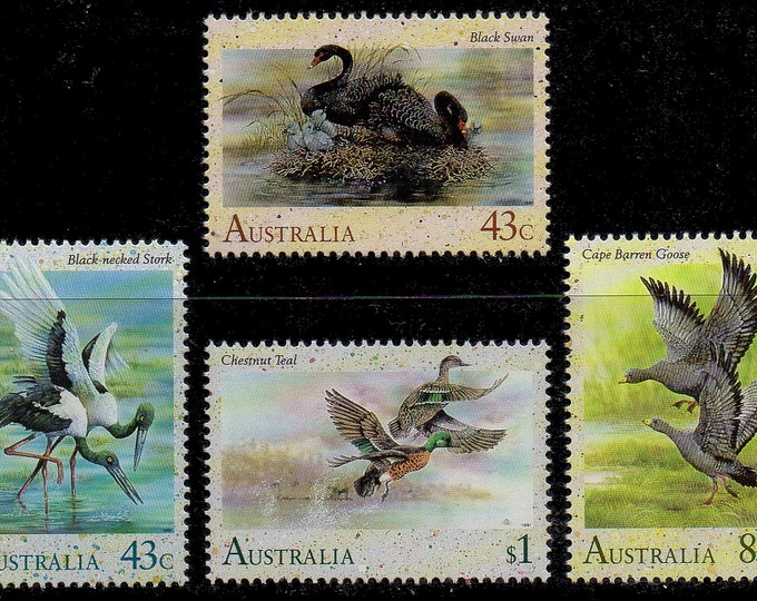 Waterbirds of Australia Set of Four Postage Stamps Issued 1991