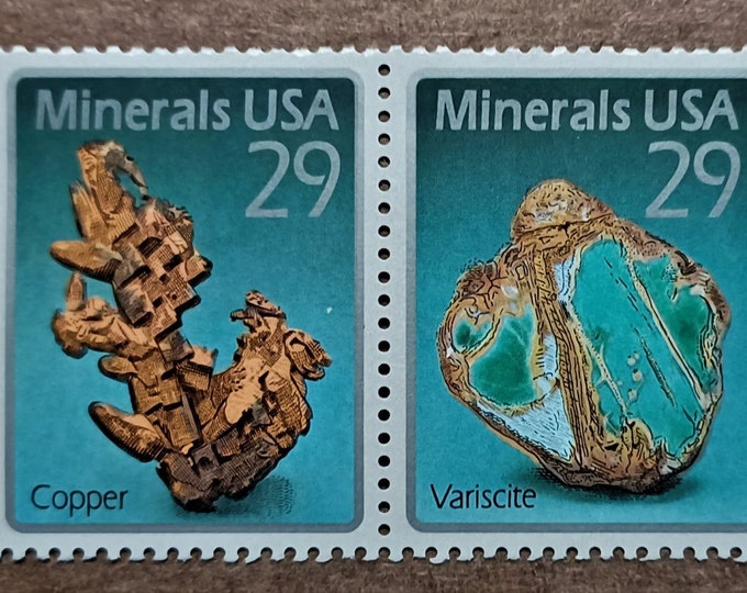 1992 Minerals USA Strip of 4 US Postage Stamps Mint Never Hinged