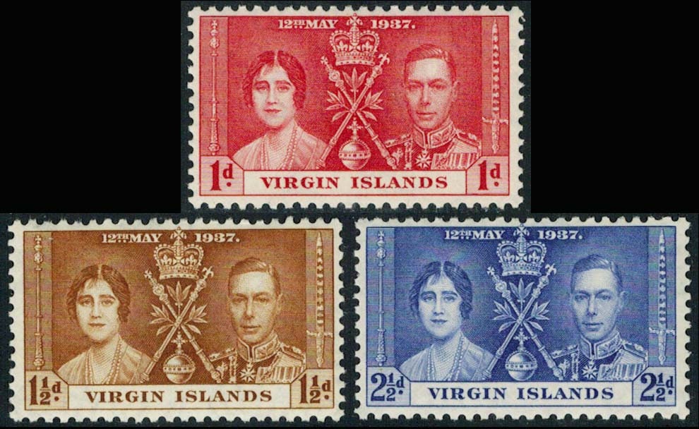 Coronation of King VI Set of Three British Virgin Islands