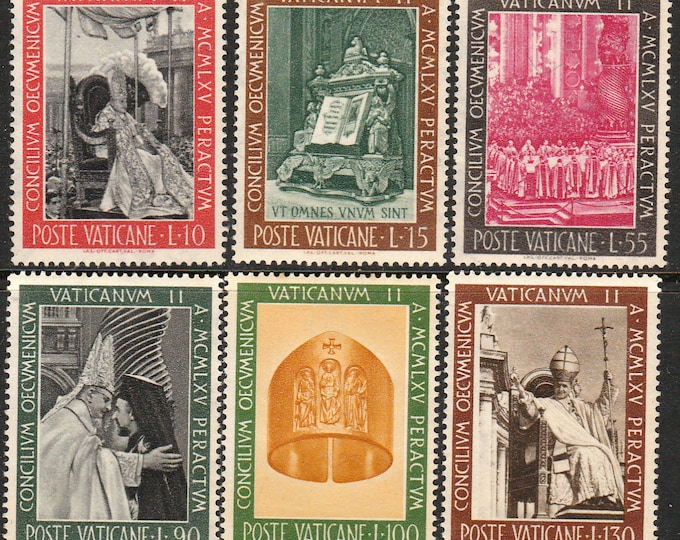 Vatican II Ecumenical Council Set of Six Postage Stamps