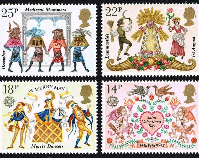 British Folklore Set of Four Great Britain Postage Stamps Issued 1981
