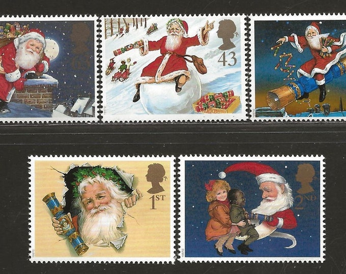 1997 Father Christmas Set of Five Great Britain Postage Stamps