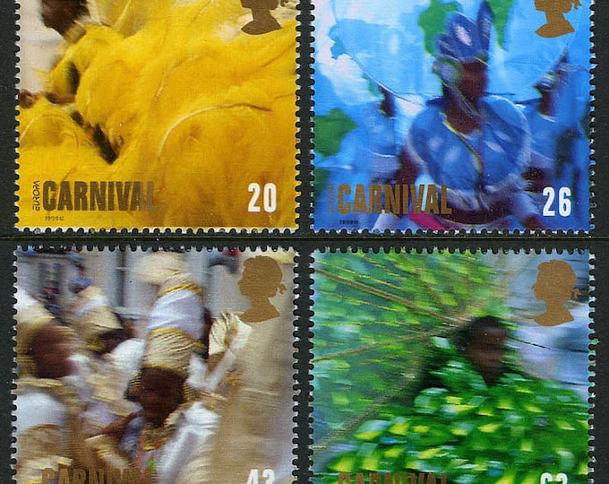 1998 Europa Carnival Set of Four Great Britain Postage Stamps Mint Never Hinged