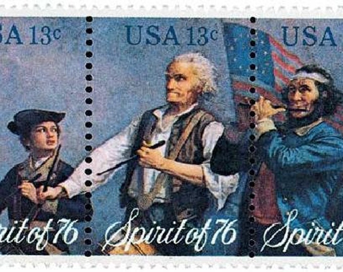 1975 Spirit of ‘76 Set of Three 13-Cent US Postage Stamps Mint Never Hinged