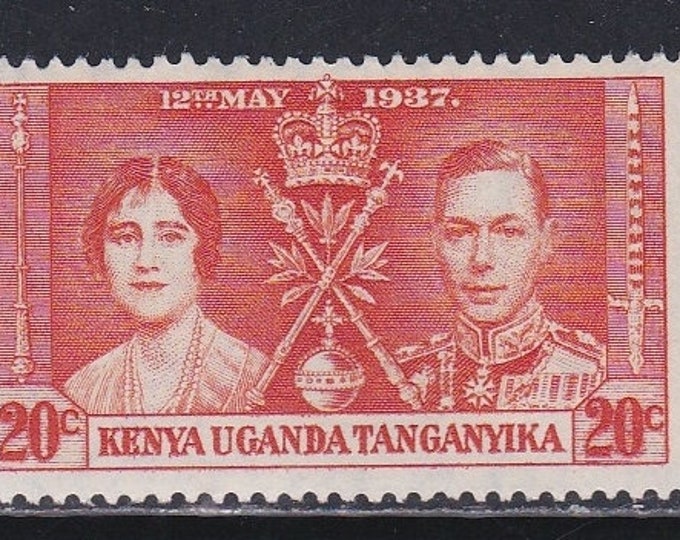 1937 King George VI Coronation Set of 3 Kenya Uganda Tanganyika Postage Stamps Mint Never Hinged