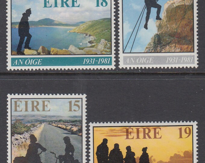 1981 Irish Youth Hostel Association Set of 4 Postage Stamps Mint Never Hinged