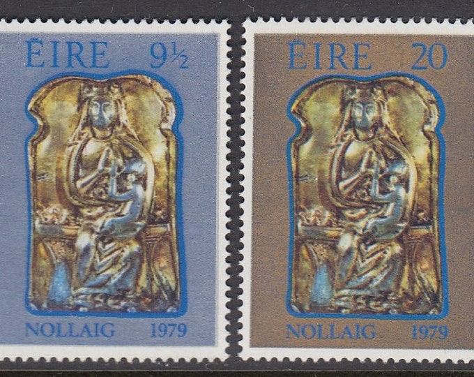 Madonna and Child Set of Two Ireland Christmas Stamps Issued 1979
