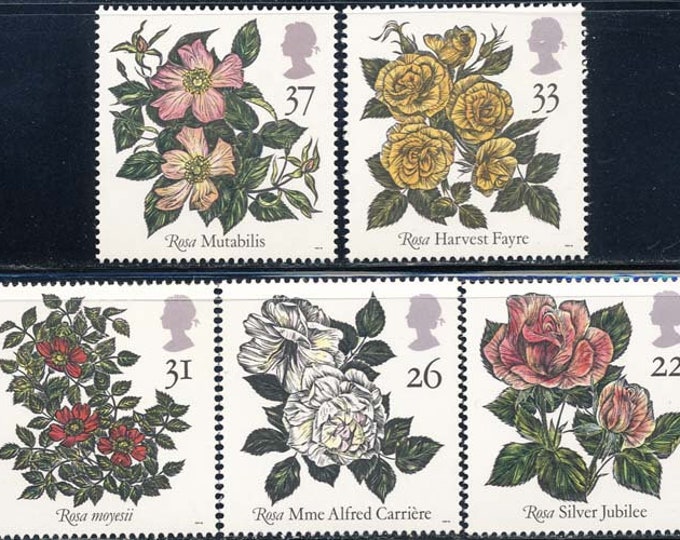 1991 World Congress of Roses Set of Five Great Britain Postage Stamps Mint Never Hinged