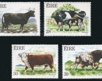 Irish Cattle Set of Four Ireland Postage Stamps Issued 1987