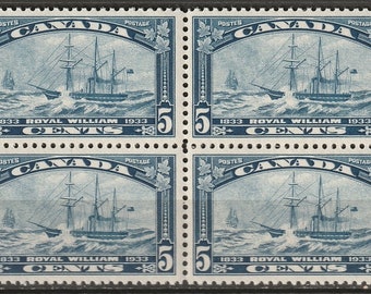 Steamship Block of Four Canada Postage Stamps Issued 1933