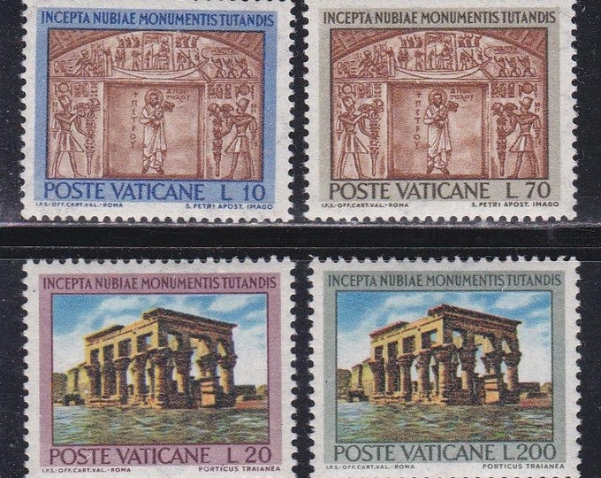 Nubian Monuments Set of Four Vatican City Postage Stamps