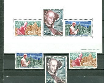 Pope Paul VI Dahomey Souvenir Sheet Plus Three Airmail Stamps Issued 1966