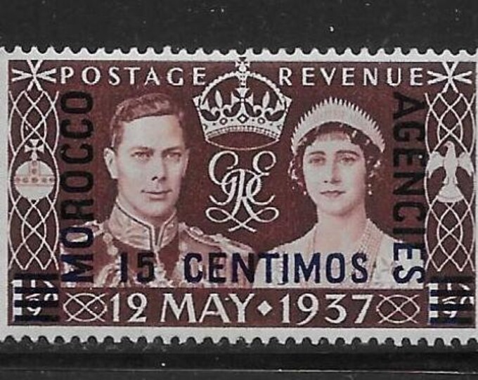 1937 Coronation of King George VI Great Britain Morocco Agencies Postage Stamp Mint Never Hinged