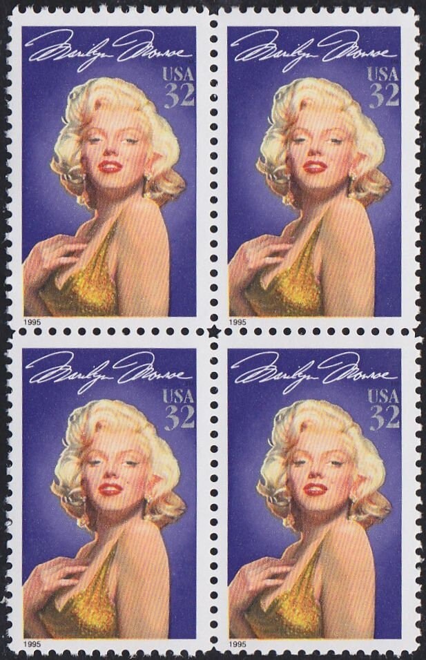 1995 Legend of Hollywood Marilyn Monroe Block of Four 32Cent US