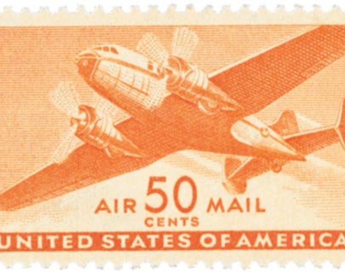 Transport Airplane 50-Cent United States Air Mail Postage Stamp