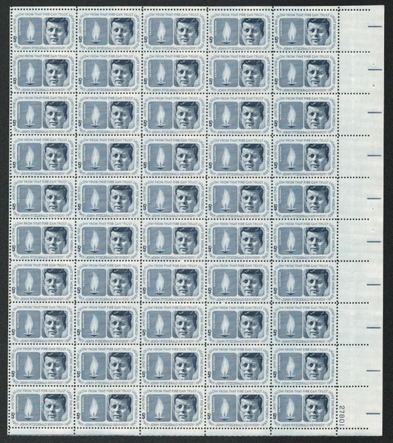 1964 John F Kennedy Memorial Sheet of Fifty US 5-cent Postage  display picture 1