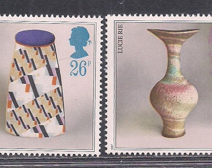 1987 Pottery Set of Four Great Britain Postage Stamps