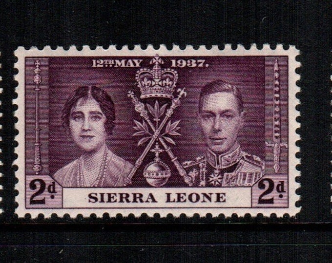 Coronation of King George VI Set of Three Sierra Leone Postage Stamps Issued 1937