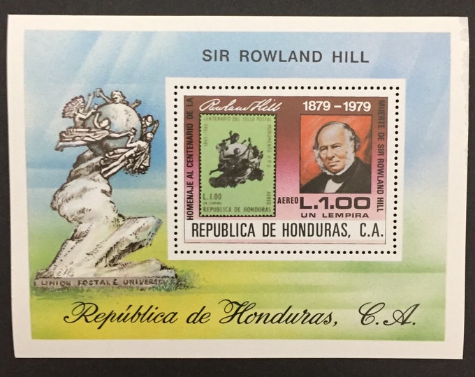1980 Sir Rowland Hill Death Centenary Honduras Air Mail Postage Stamp Souvenir Sheet Mint Never Hinged