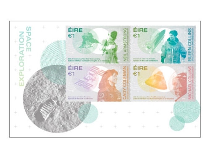 2019 Space Exploration Ireland Souvenir Sheet Of 4 Postage Stamps Mint Never Hinged