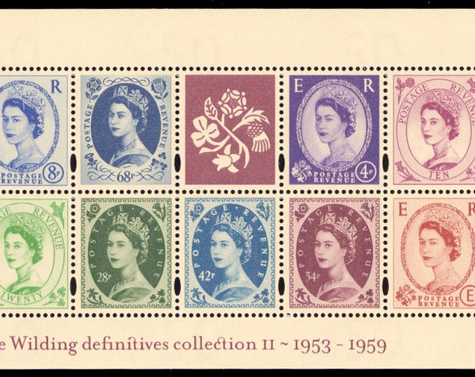 Queen Elizabeth II Souvenir Sheet of Ten Great Britain Postage Stamps Issued 2003