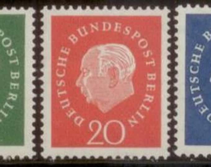 Theodor Heuss Set of Five Germany Postage Stamps Issued 1959