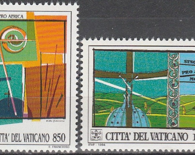 1994 Synod of Bishops Special Assembly for Africa Set of Two Vatican City Postage Stamps Mint Never Hinged