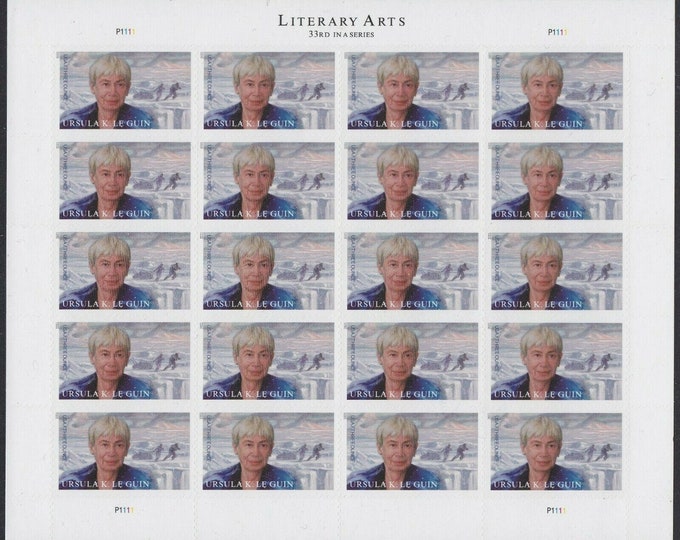 Ursula K Le Guin Sheet of Twenty Three-Ounce Rate Postage Stamps 2021 Mint Never Hinged