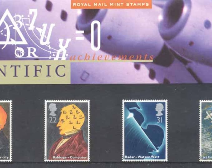 British Scientific Achievements Royal Mail Presentation Pack of Four Great Britain Postage Stamps Issued 1991