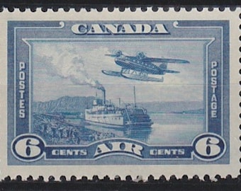 Steamer and Monoplane Canada Airmail Postage Stamp Issued 1938