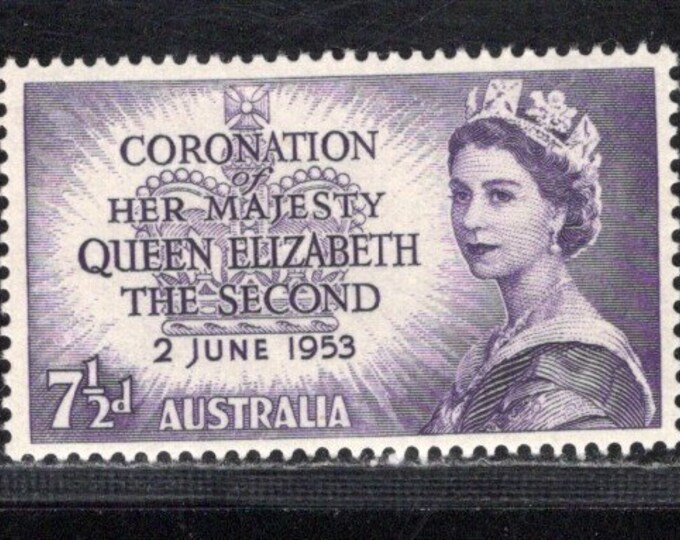 Coronation of Queen Elizabeth II Set of Three Australia Postage Stamps Issued 1953