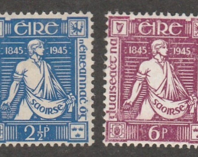 Thomas Davis Set of Two Ireland Postage Stamps Issued 1945