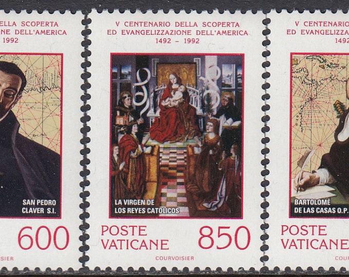 1992 Discovery and Evangelization of America Set of Five Vatican City Postage Stamps Mint Never Hinged