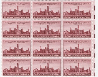 1946 Smithsonian Institution Block of Twelve 3-Cent US Postage Stamps