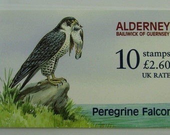 Peregrine Falcon Booklet Of Ten Alderney Postage Stamps Issued 2000