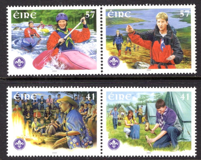 Scouting Set of Four Ireland Postage Stamps Issued 2002