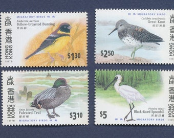 Migratory Birds Set of Four Hong Kong Postage Stamps Issued 1997