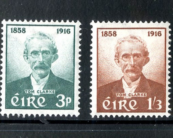 Tom Clarke Set of Two Ireland Postage Stamps Issued 1958