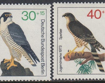 Germany Berlin 1973 Birds of Prey Set of Four Postage Stamps Mint Never Hinged