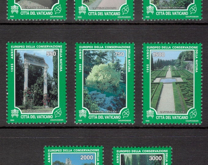 1995 European Nature Preservation Set of Eight Vatican City Postage Stamps Issued 1995