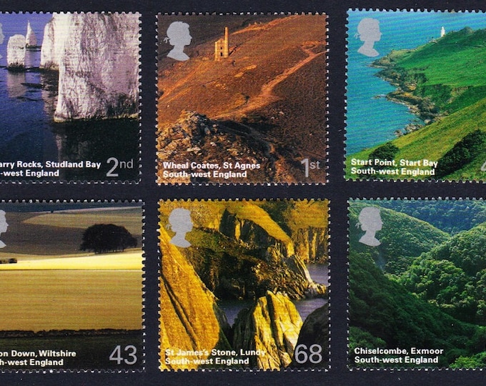 2005 South West England Set of Six Great Britain Postage Stamps Issued 2005