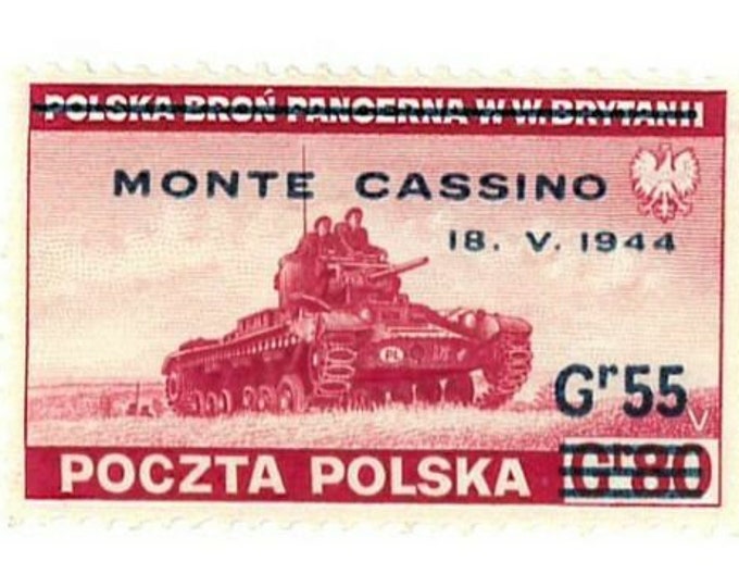 WWII Capture of Monte Cassino by Poles Postage Stamp Issued 1944