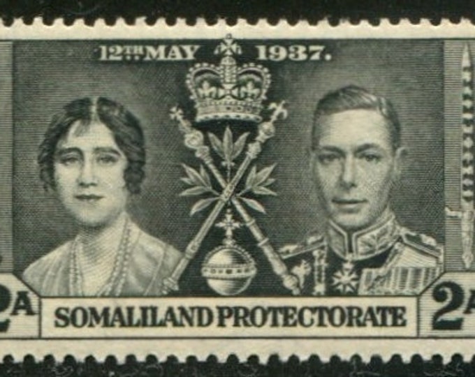 1937 Coronation Set of 3 Somaliland Protectorate Postage Stamps Mint Never Hinged
