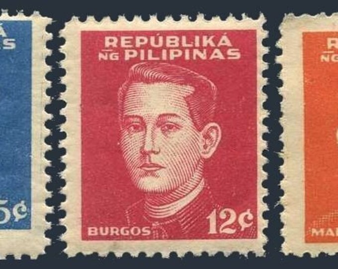 Filipino Heroes Set of Three WWII Japanese-Occupied Philippines Postage Stamps Issued 1944