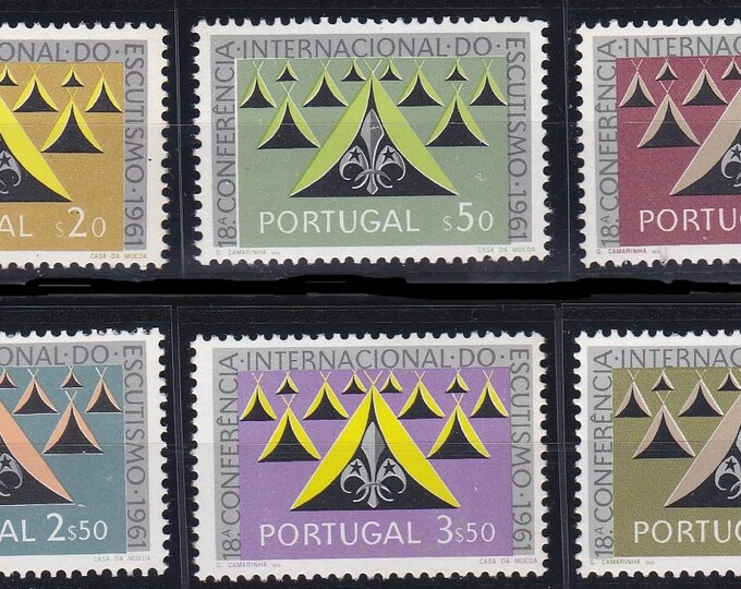 International Conference of Scouting Set of Six Portugal Postage Stamps Issued 1962