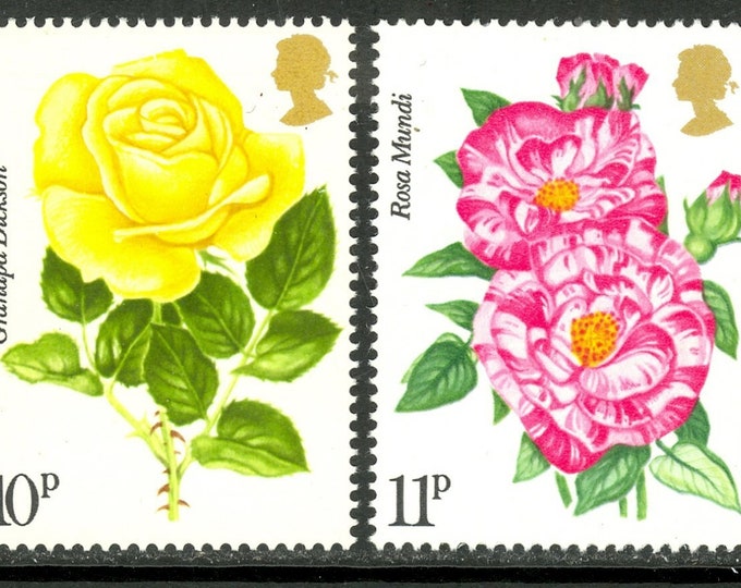 British Roses Set of Four Great Britain Postage Stamps Issued 1976