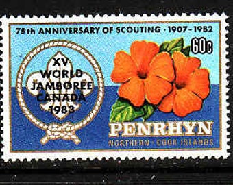 25th World Scouting Jamboree Canada 1983 Set of Three Penrhyn Postage Stamps Mint Never Hinged